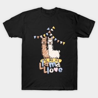 Llama Love Valentine T-Shirt